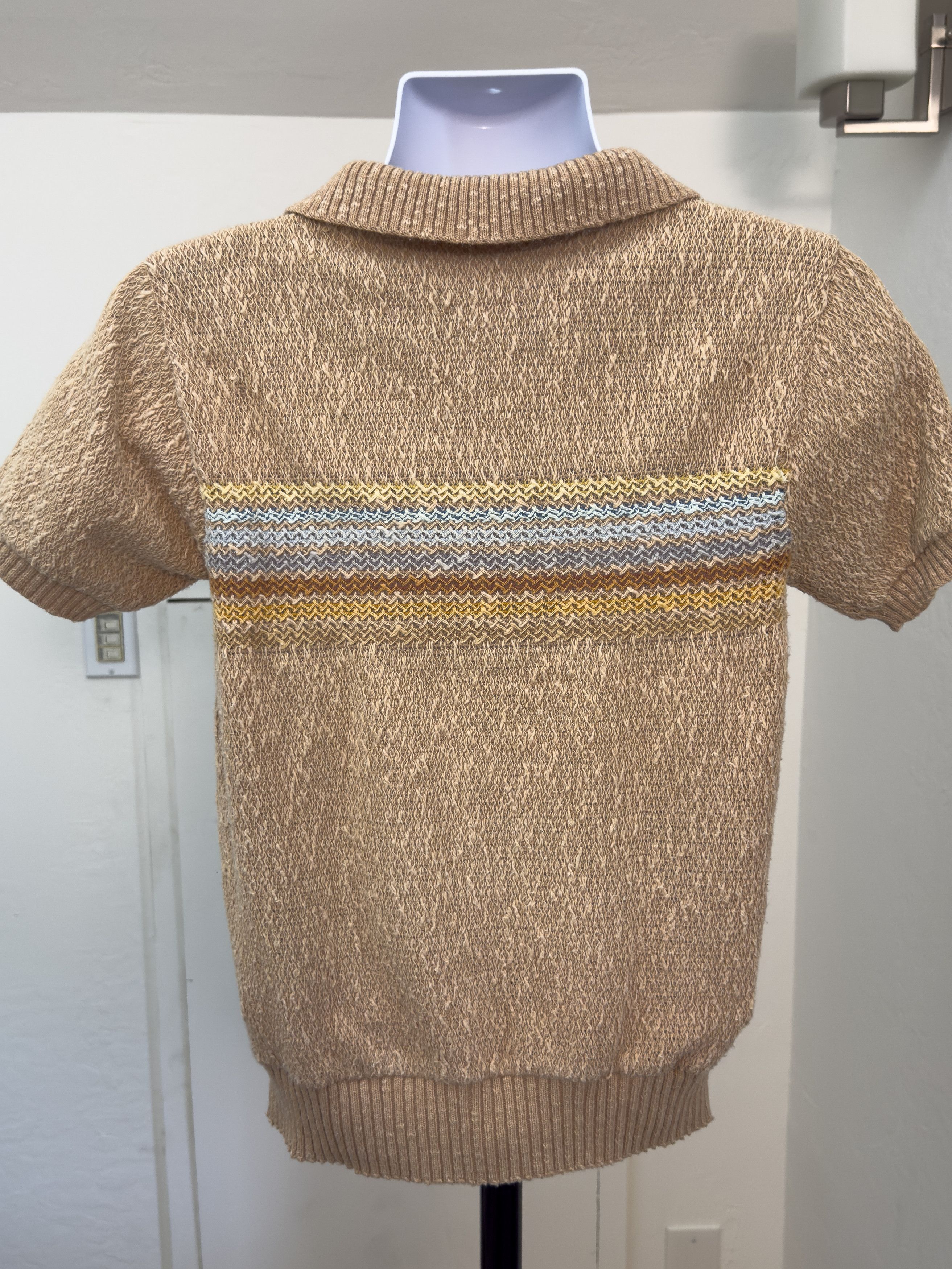 Other Standout Vintage 70s Textured Knit Polo Shirt Size US S / EU 44-46 / 1 - 4 Thumbnail