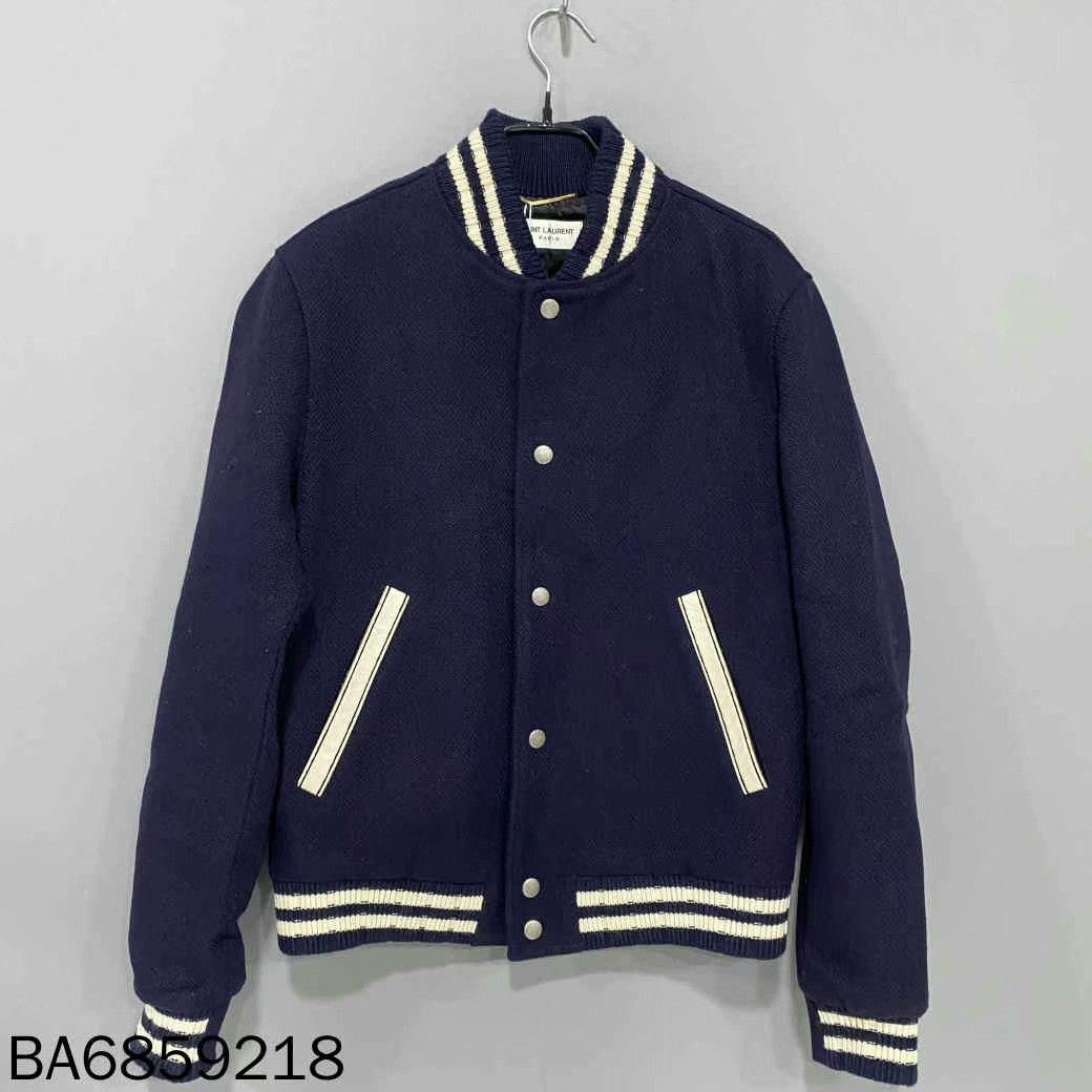 Saint Laurent Paris saint laurent paris baseball jacket in navy Size US S / EU 44-46 / 1 - 1 Thumbnail