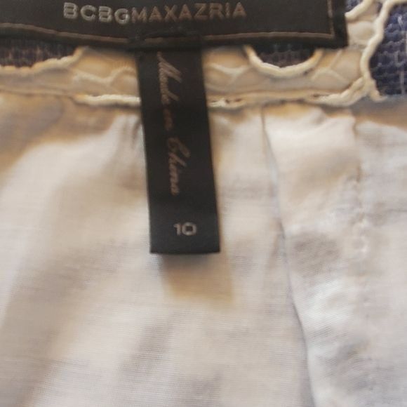 Designer BCBGMAXAZRIA Blue Floral Lace Lined Midi Sz. 10 Skirt Size 32" / US 10 / IT 46 - 10 Thumbnail