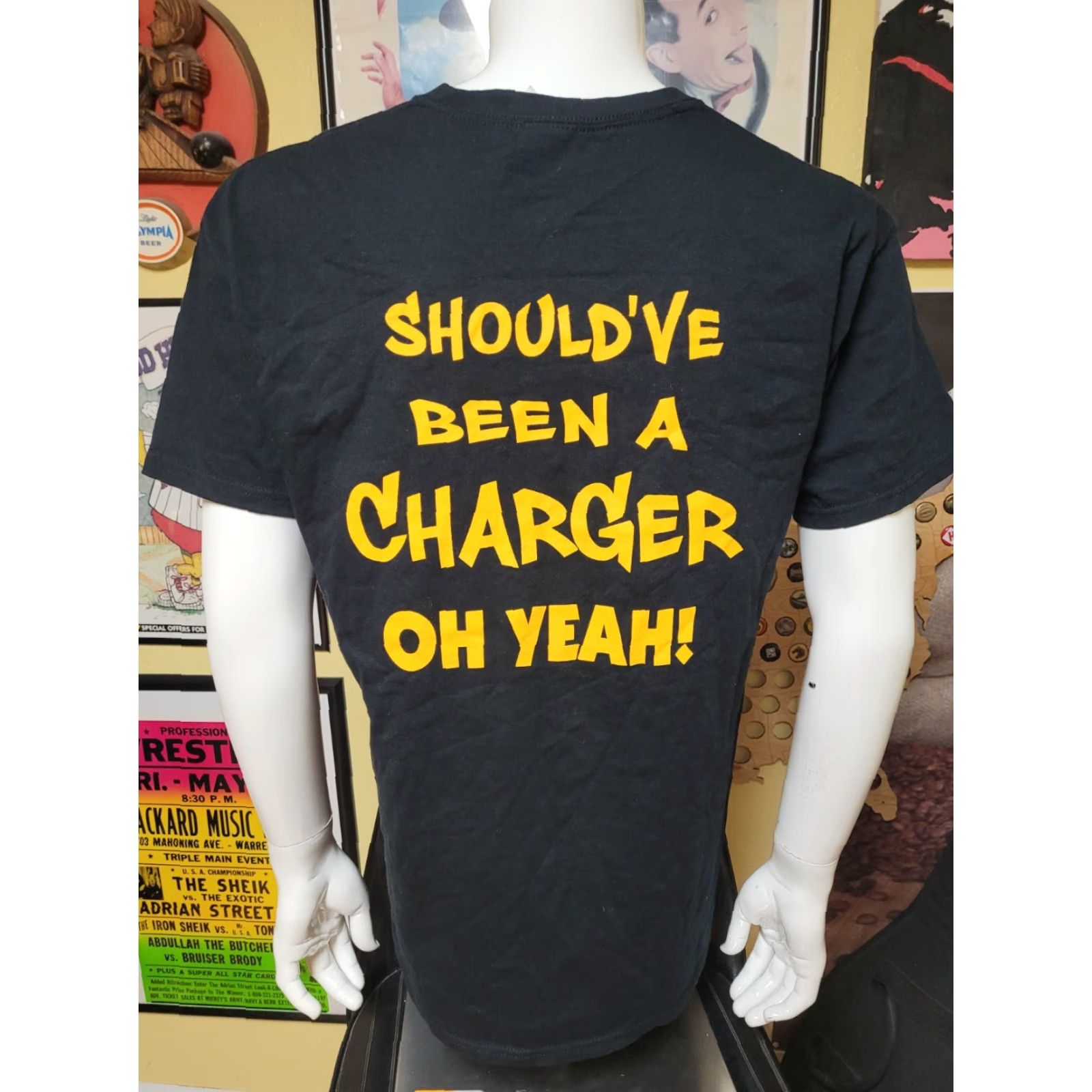 Gildan VINTAGE Motor City Chargers T Shirt L Black Cotton Gildan Logo Football Basketball Detroit Mens Boys 90s Size US L / EU 52-54 / 3 - 3 Thumbnail