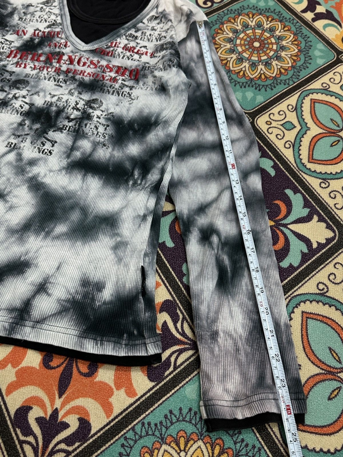 BERNINGS SHO Berning Sho Japan Poem Acid Wash L/S Shirt Size US M / EU 48-50 / 2 - 11 Thumbnail