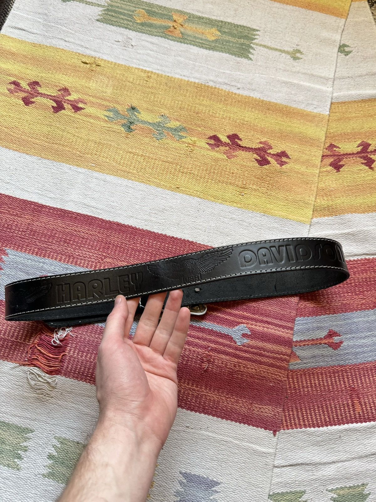 Genuine Leather Vintage 00’s Harley Davidson y2k Black Genuine Leather Belt Size ONE SIZE - 4 Thumbnail
