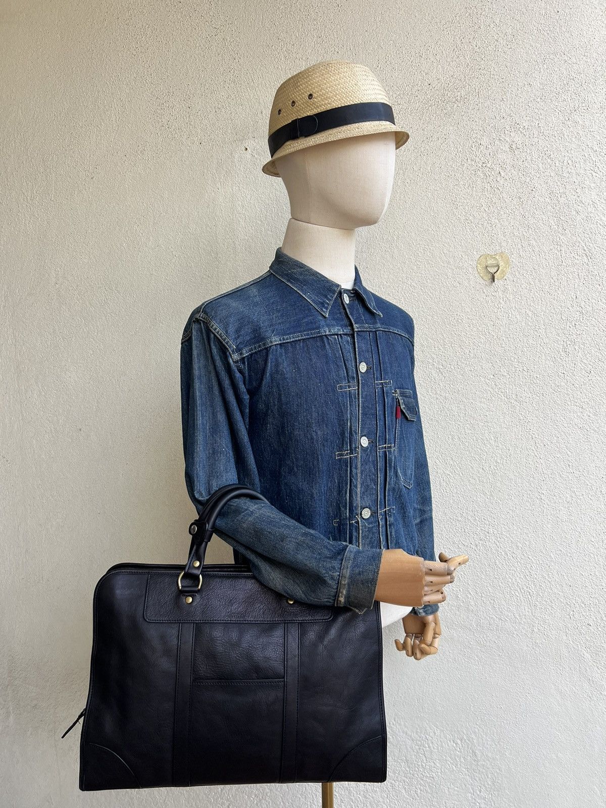 Leather Vintage Porter By Yoshida Black Leather Bag Size ONE SIZE - 1 Thumbnail