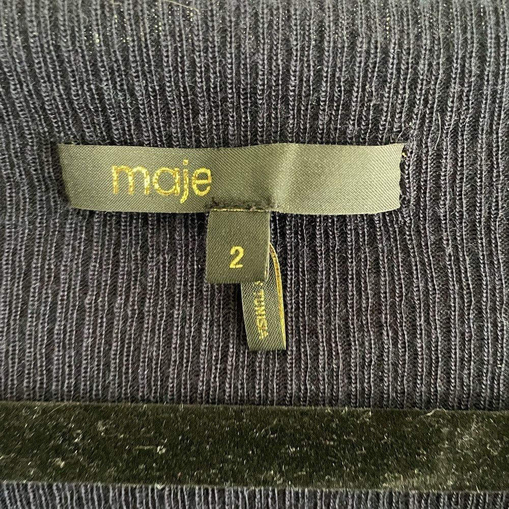 Maje Maje navy blue ganela wool blend dress style: H14Ganela Size XS / US 0-2 / IT 36-38 - 2 Thumbnail