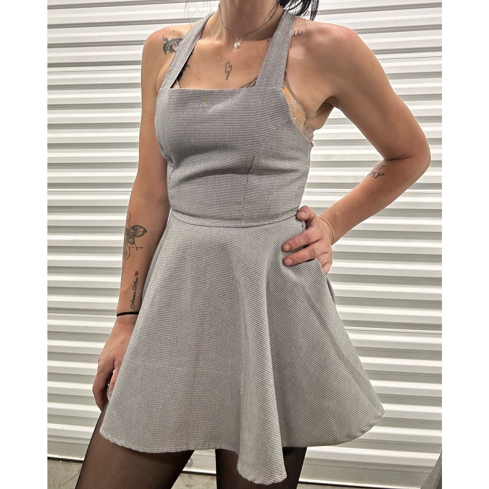 Vintage Vintage 1990s Greed Girl Gingham Mini Fit & Flare Dress Size M / US 6-8 / IT 42-44 - 1 Thumbnail
