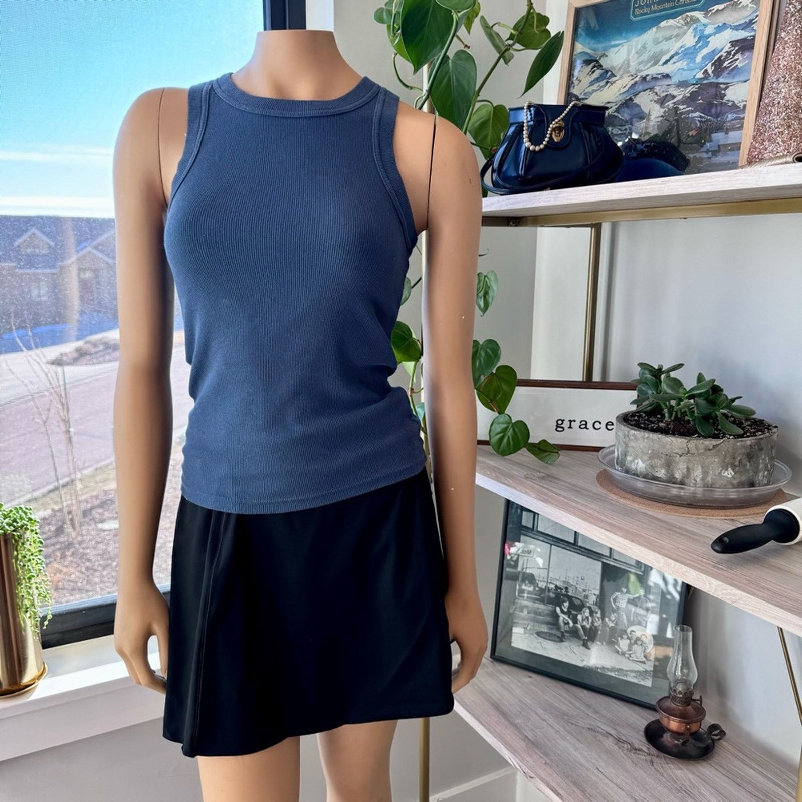 Banana Republic Banana Republic, Fitted & Ribbed Stone Blue Tank Top, XS Size XS / US 0-2 / IT 36-38 - 2 Thumbnail