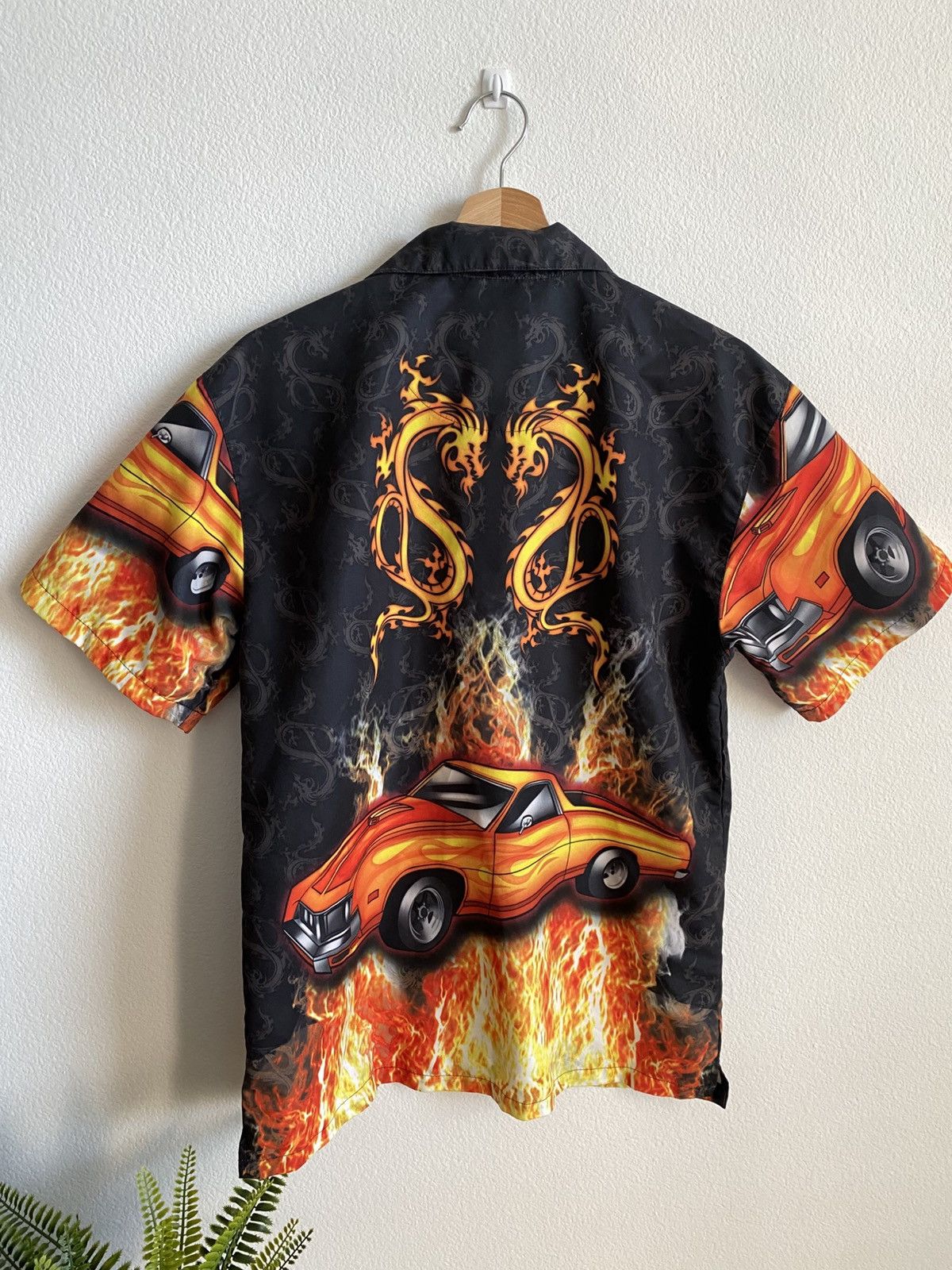 Affliction Y2K Flame Dragon Crazy Button Up Skater Shirt Size US L / EU 52-54 / 3 - 3 Thumbnail