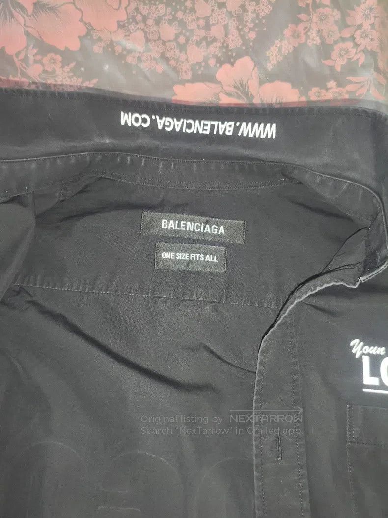Balenciaga Balenciaga Short Sleeve Shirt, Black Logo Version Size US S / EU 44-46 / 1 - 4 Thumbnail