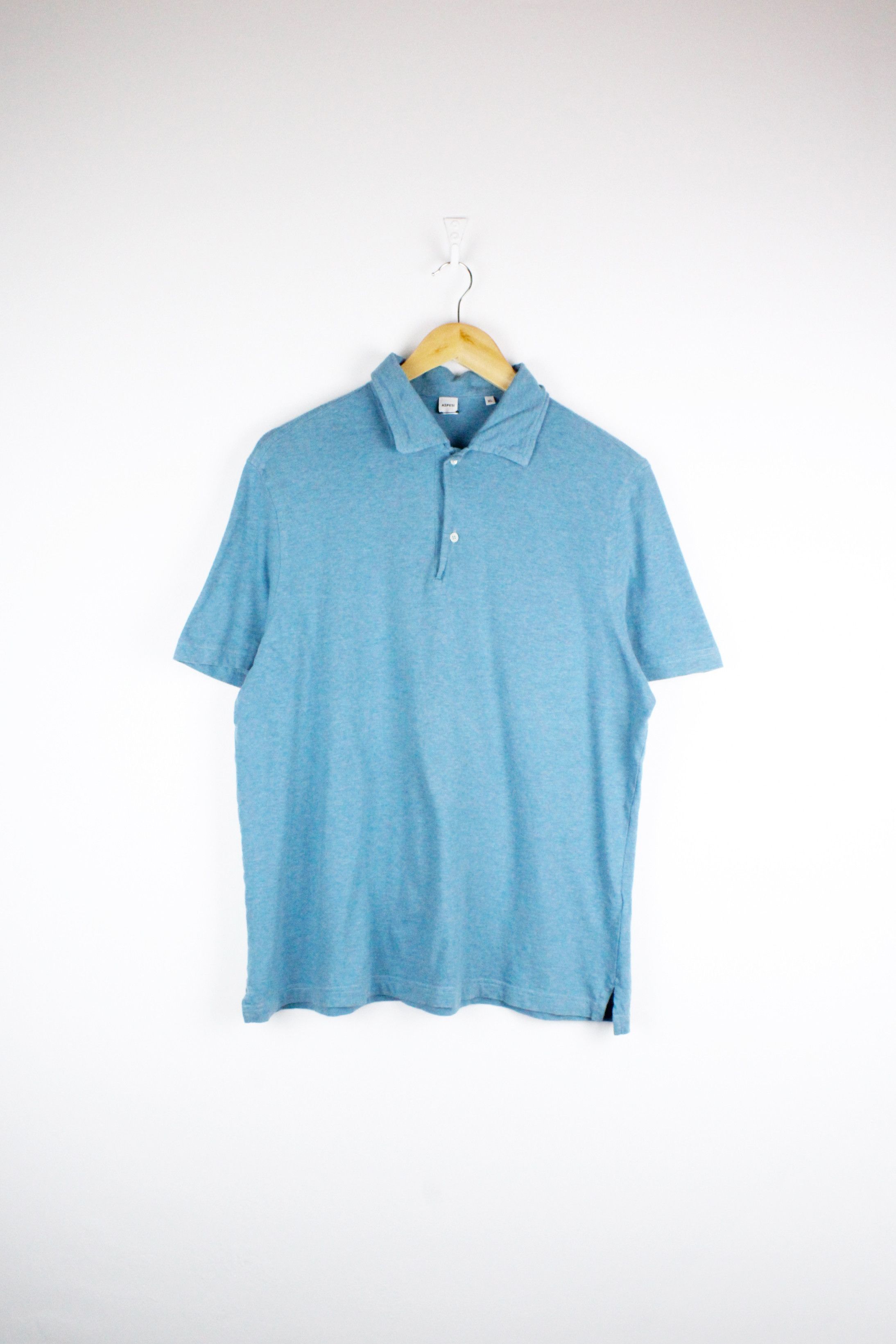 Aspesi Aspesi Turquoise Melange Polo Shirt Size US M / EU 48-50 / 2 - 1 Thumbnail