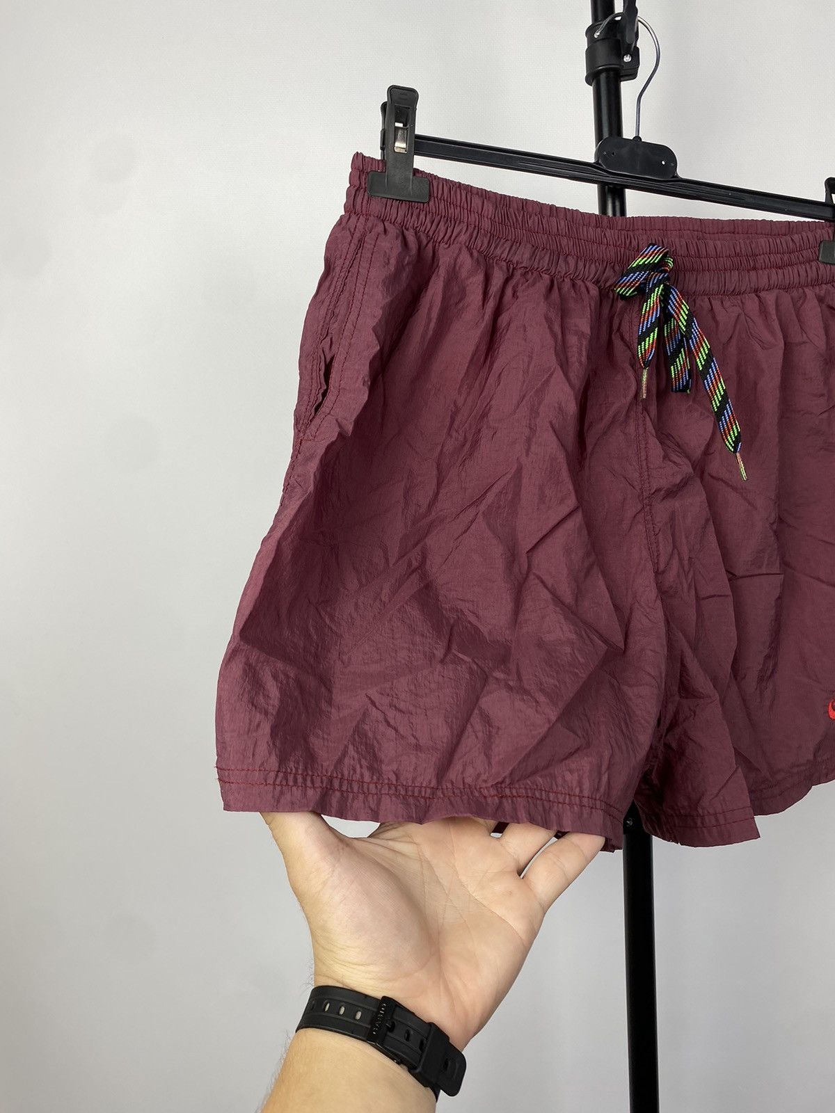 Nike × Vintage 00s Nike Shorts Nylon Logo Drill Swoosh Size US 30 / EU 46 - 3 Thumbnail