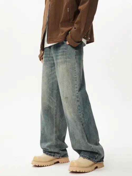 VIBE American trendy distressed street wide-leg loose men's jeans Size US 32 / EU 48 - 7 Thumbnail