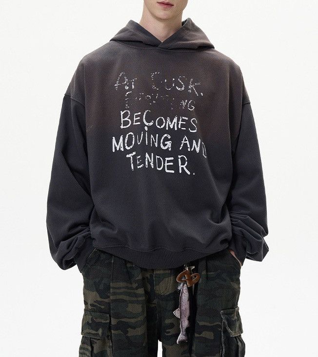 Japanese Brand × Vintage Retro punk washed faded letters hoodie Size US M / EU 48-50 / 2 - 1 Thumbnail