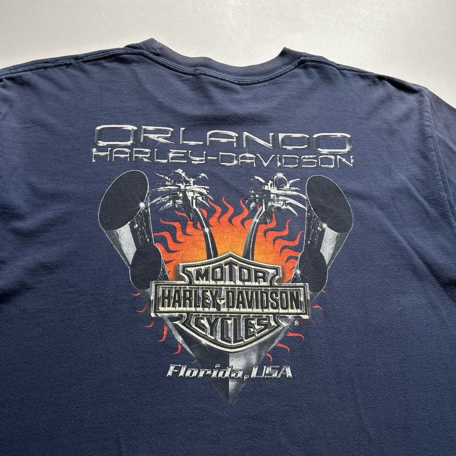 Harley Davidson × Vintage Vintage Harley Davidson T Shirt XL Faded Orlando Florida USA Size US XL / EU 56 / 4 - 4 Thumbnail