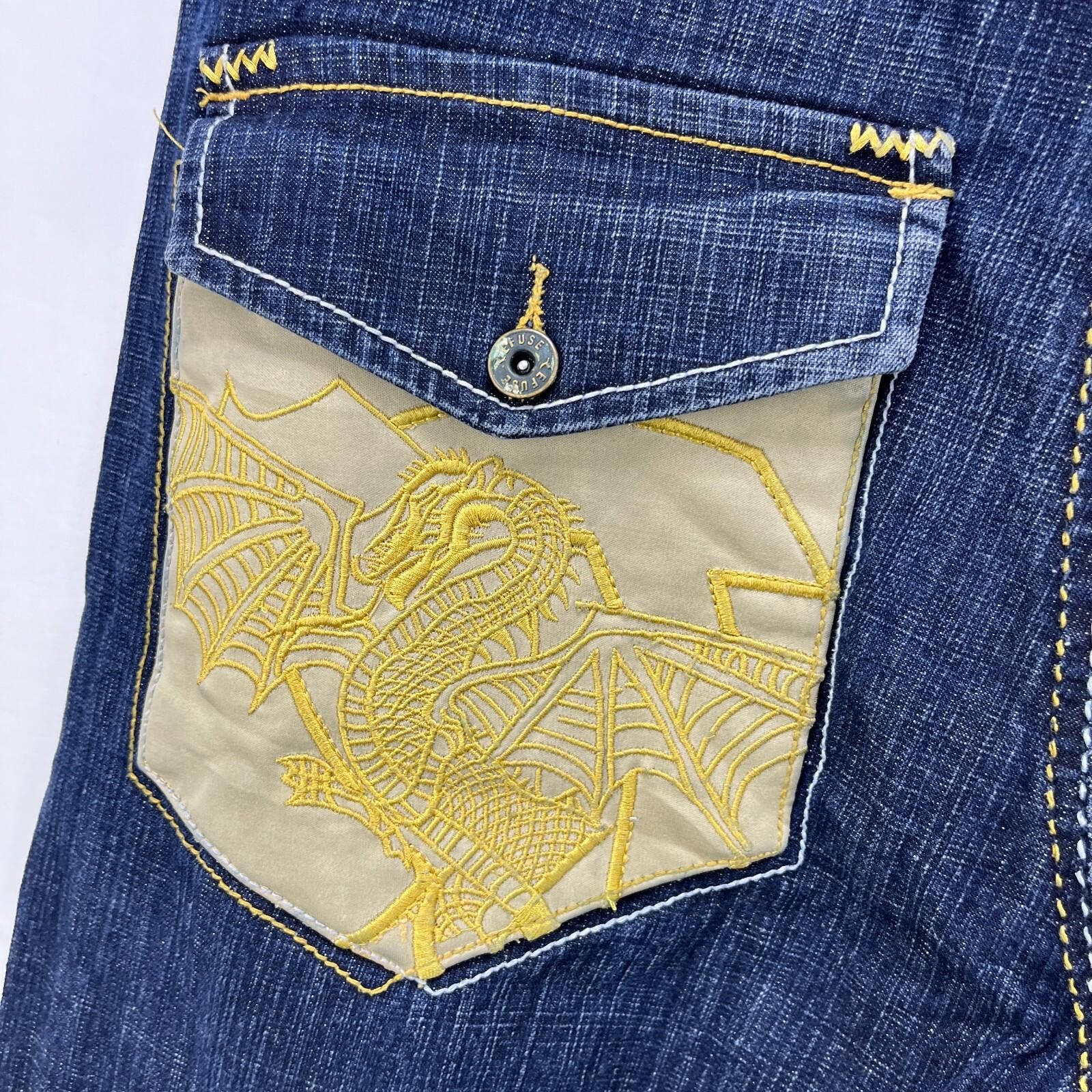 Pacsun Vintage Y2K Refuse Baggy Dragon JNCO Jeans 34 x 32 Pants Size US 34 / EU 50 - 4 Thumbnail