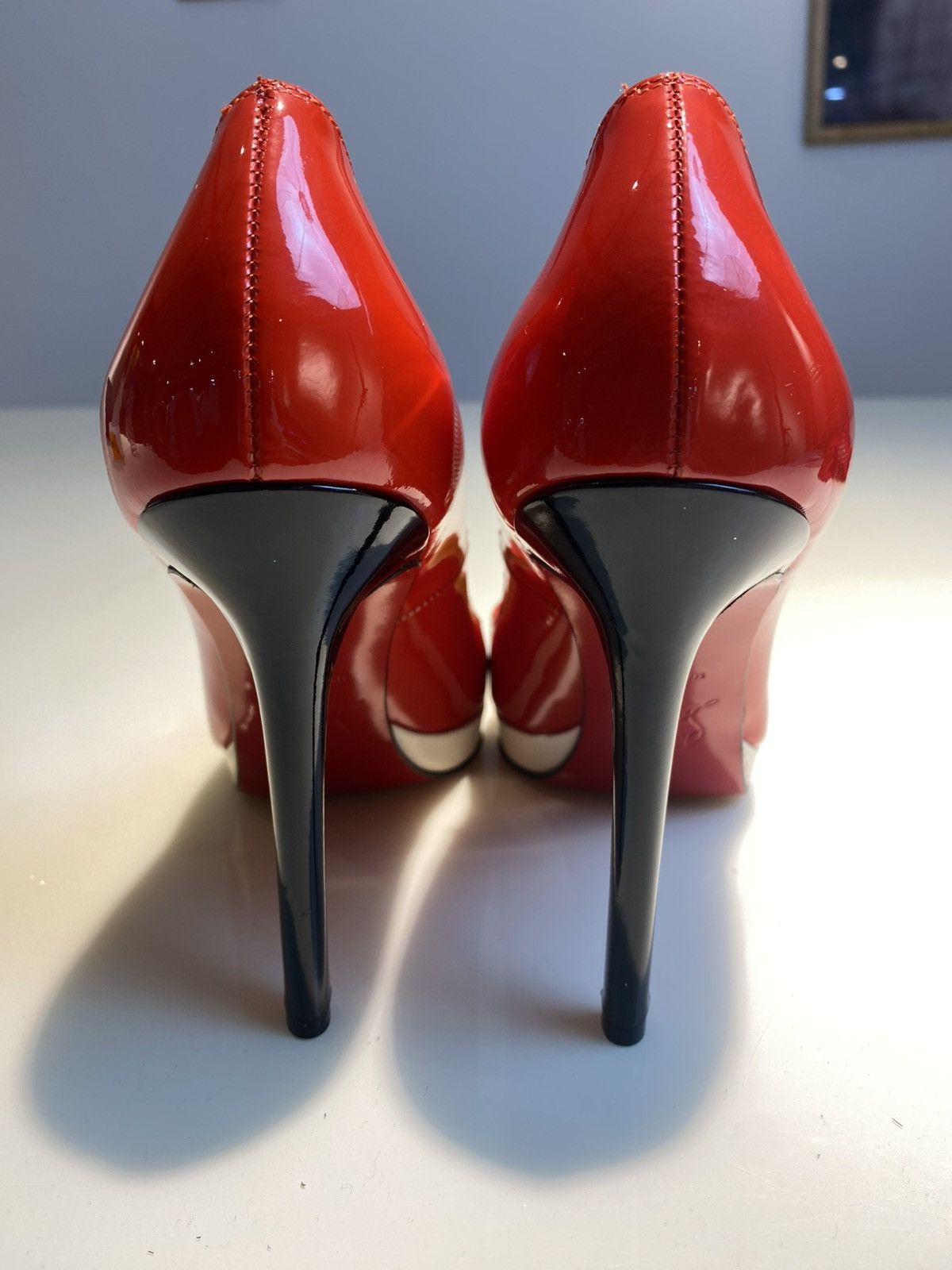 Christian Louboutin Christian Louboutin Red Patent Pigalle Plato Heels 35 Size US 5 / IT 35 - 4 Thumbnail