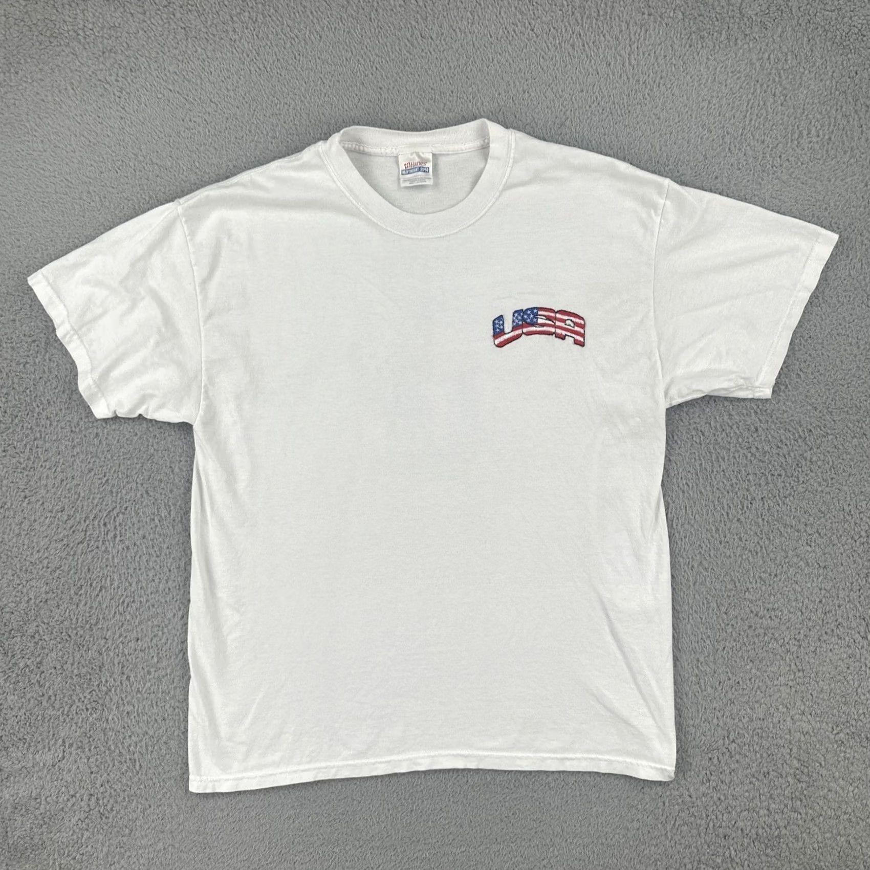 Hanes VINTAGE Hanes T Shirt Large White God Bless America 9-11-01 USA Patriotic Size US L / EU 52-54 / 3 - 2 Thumbnail