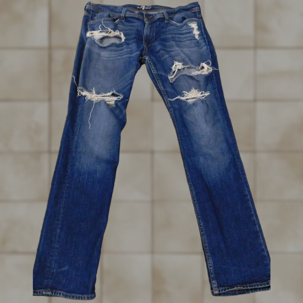 7 For All Mankind 7 For All Mankind Jeans Men 36x32 Paxtyn Distressed Straight Dark Wash Denim Vintage No 7 For All Mankind Carsen Regular Inseam 32"} Size US 36 / EU 52 - 1 Thumbnail