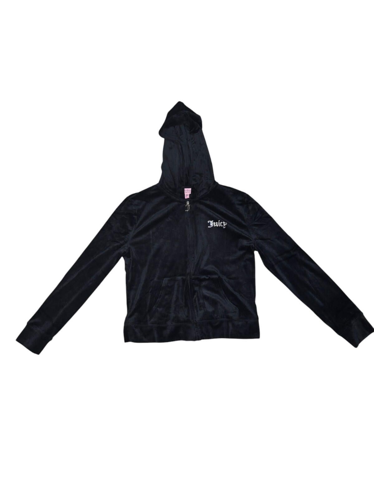 Juicy Couture Jeans Juicy Couture Black Velour Zip Up Hoodie Large Size L / US 10 / IT 46 - 1 Thumbnail