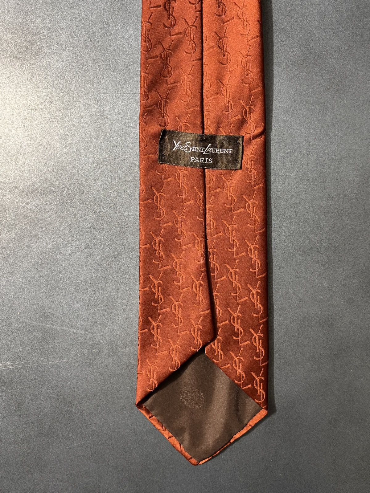 Yves Saint Laurent Vintage YSL Monogram Tie Necktie 1970s Yves Saint Laurent Size ONE SIZE - 5 Thumbnail