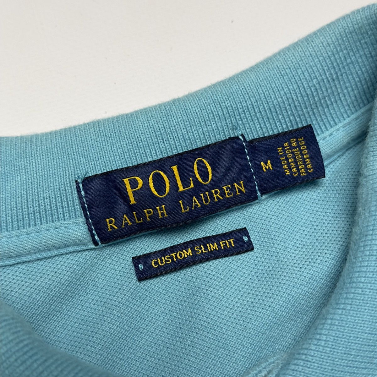 Polo Ralph Lauren Polo Ralph Lauren Custom Slim Fit Pique Polo Turquoise M Size US M / EU 48-50 / 2 - 8 Thumbnail