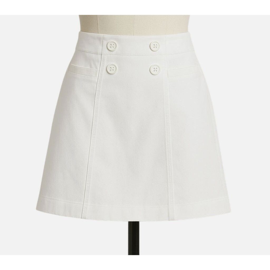 Other 89th and Madison Size 8 White Sailor Button Front Mini Skirt Size 30" / US 8 / IT 44 - 3 Thumbnail
