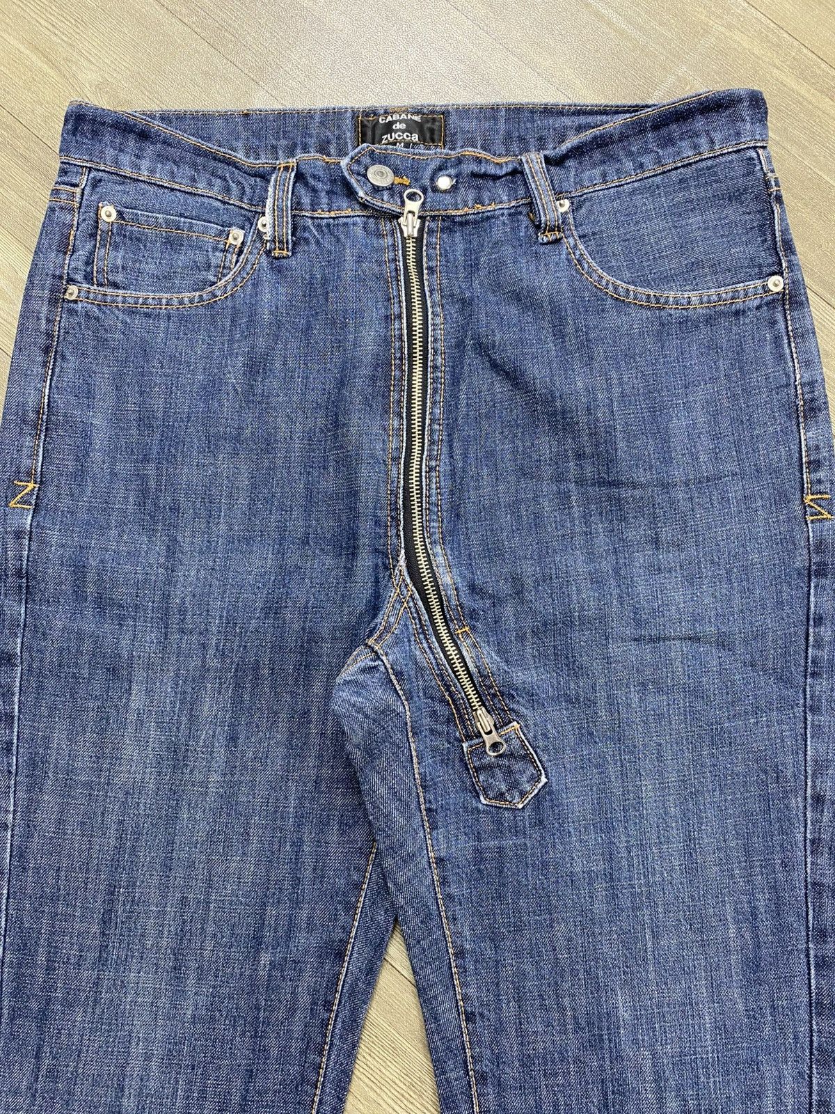 CABANE de ZUCCa Archive Cabane de Zucca Zip Fly Asymmetric Bootcut Jeans Size US 32 / EU 48 - 3 Thumbnail