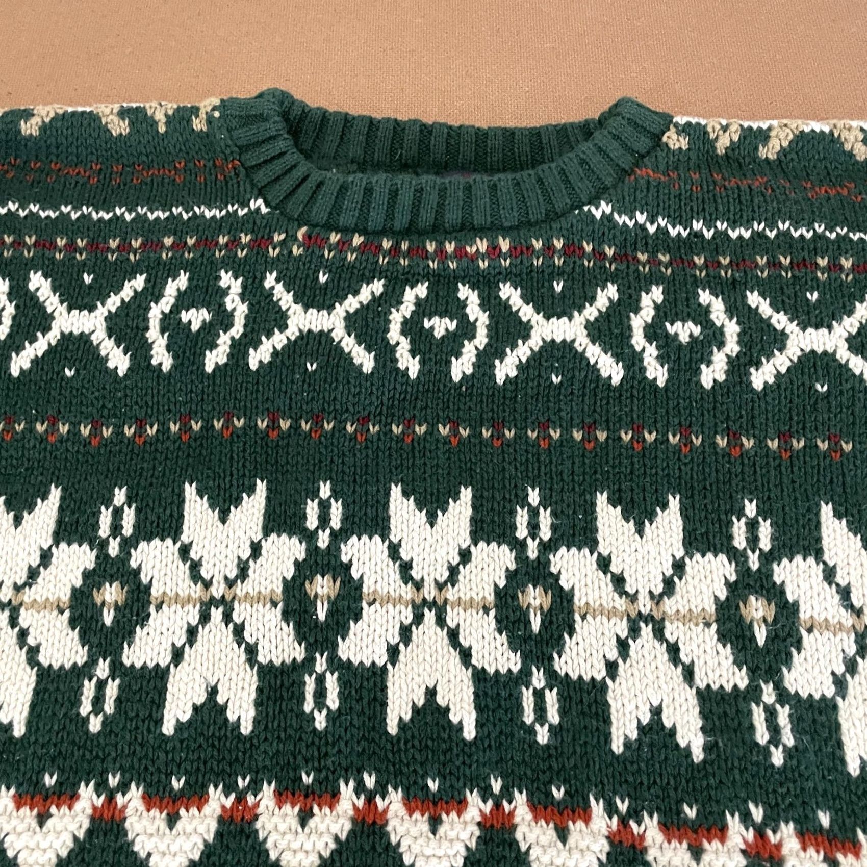 Vintage VINTAGE American Portrait Sweater Mens Medium Crewneck Fair Isle Made USA 90s Green Crew Neck Knitted Pullover Sweatshirt Mens Size US M / EU 48-50 / 2 - 2 Thumbnail