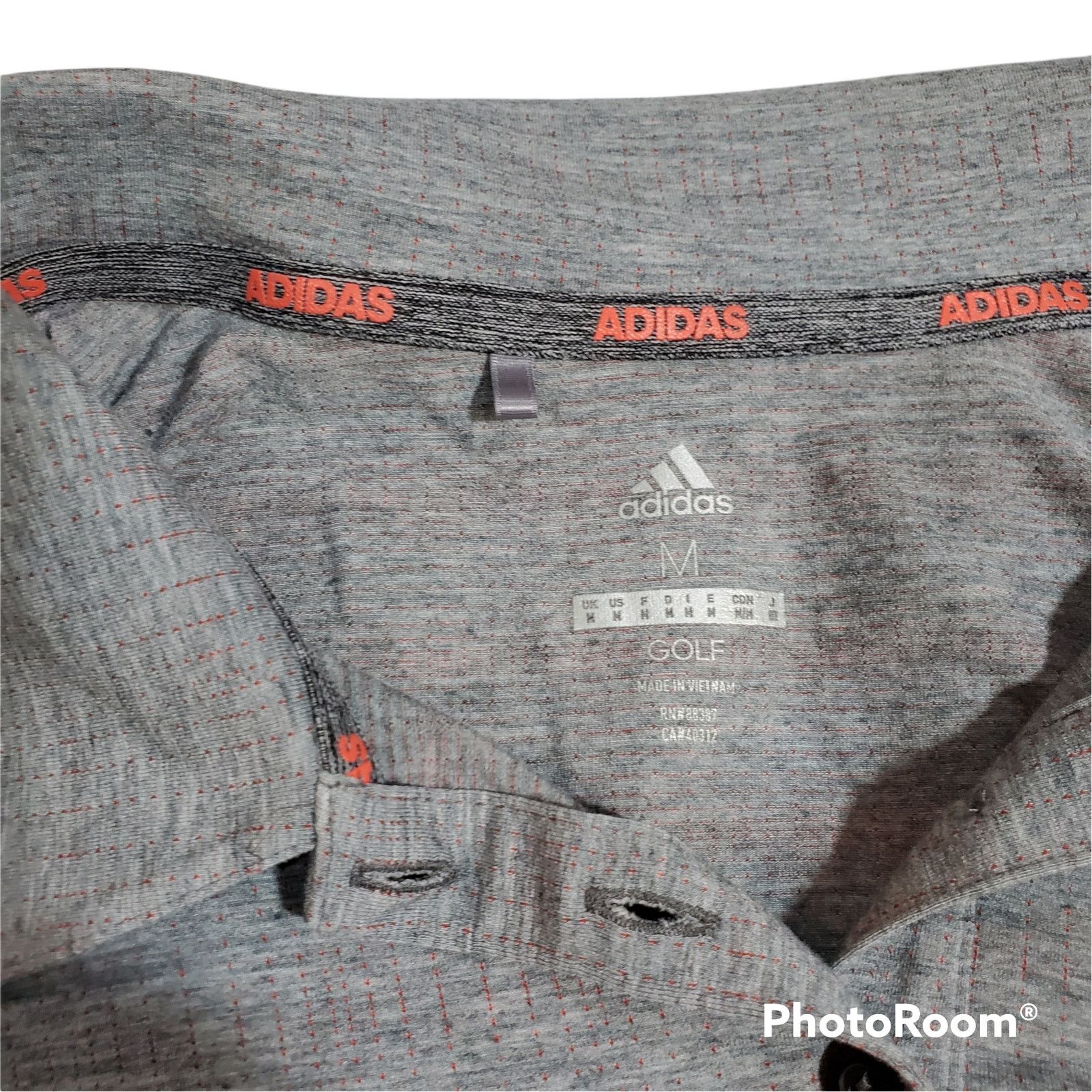 Adidas Adidas | Grey w/Pattern Short Sleeve Golf Shirt | Medium Size M / US 6-8 / IT 42-44 - 3 Thumbnail