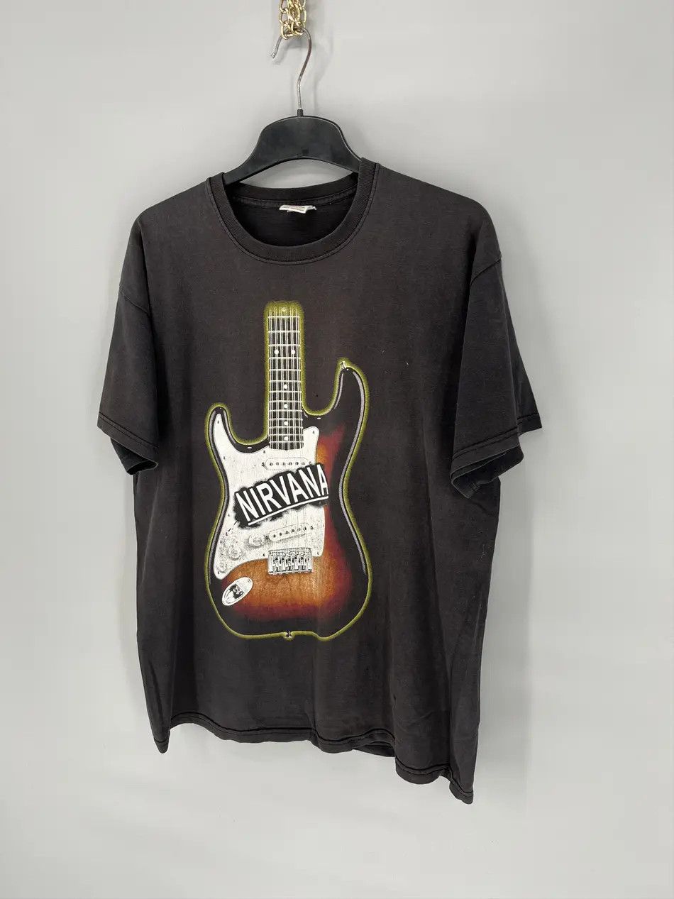 Band Tees × Vintage Vintage 90s NIRVANA KURT COBAIN Tee Shirt Travis Style Size US M / EU 48-50 / 2 - 4 Thumbnail