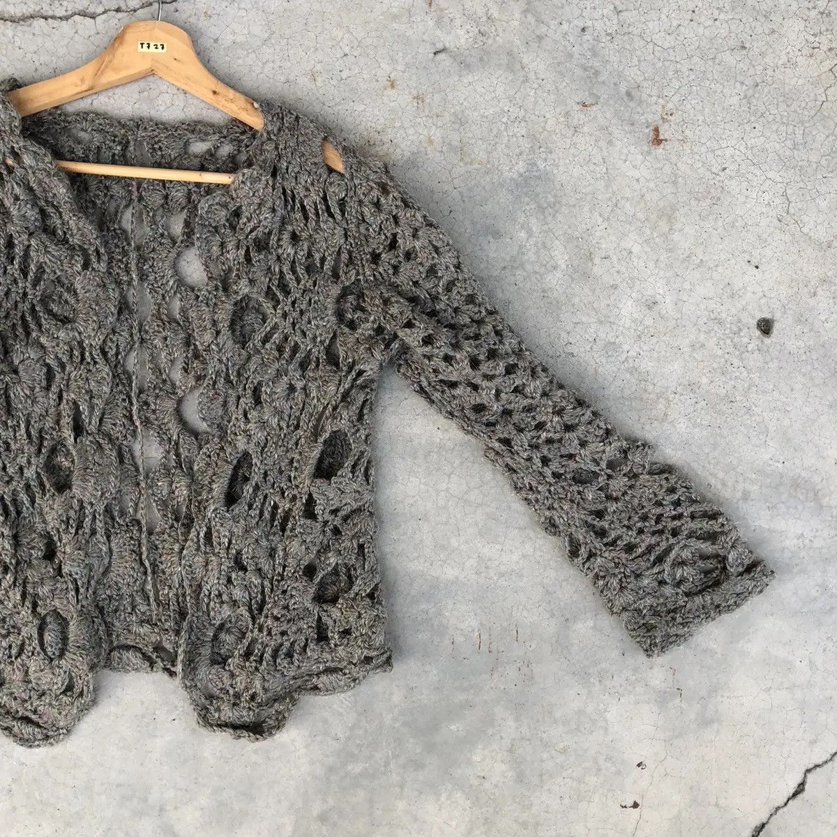 Japanese Brand 📌Sexy Unbranded Netting Crochet Knit Cardigan Patten Size S / US 4 / IT 40 - 4 Thumbnail
