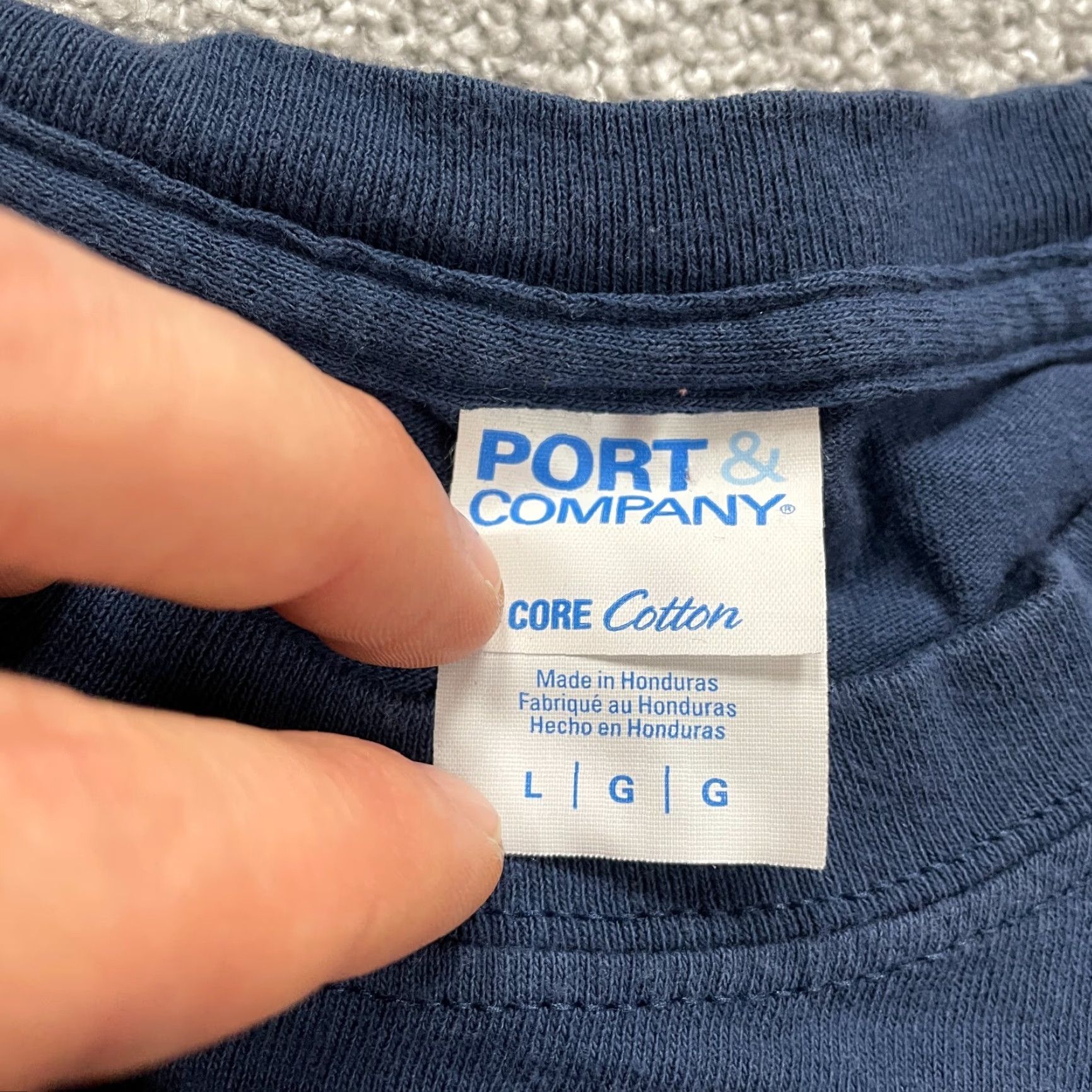 Port & Company VINTAGE? No. Actually Port & Company Long Sleeve Tee Unisex L Blue Cotton Crew Neck T-Shirt Size US L / EU 52-54 / 3 - 5 Thumbnail