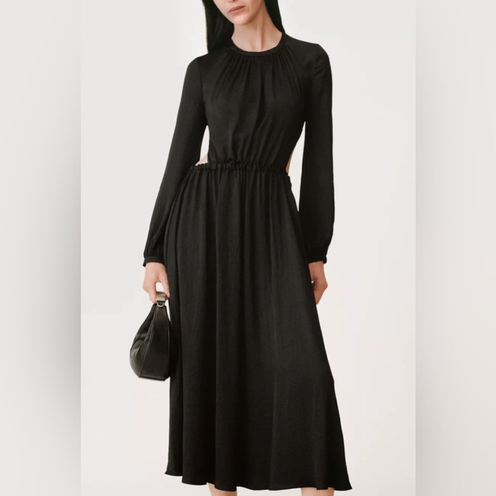 Zara Zara Black Satin Lingerie Open Back Dress | Grailed