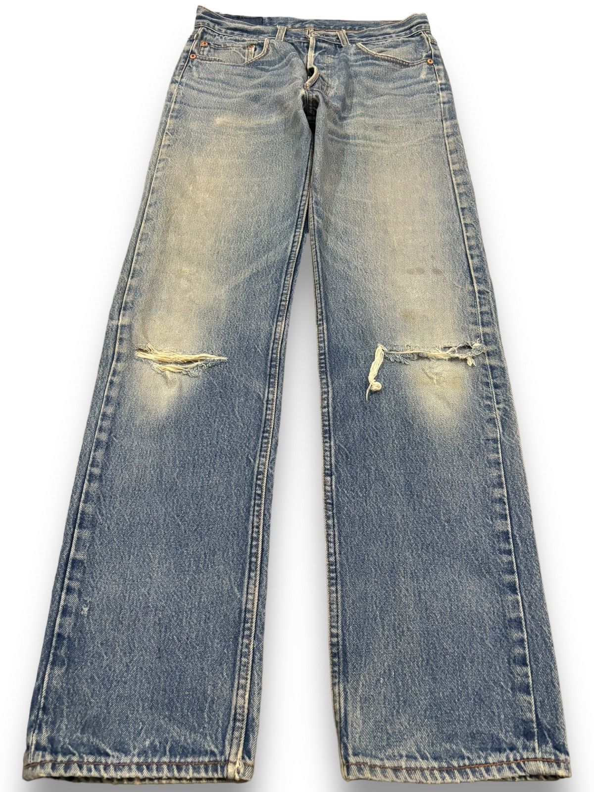 Levi's Vintage 90 Levis 501 Straight Leg Distressed Grunge Jeans Size US 31 - 1 Thumbnail