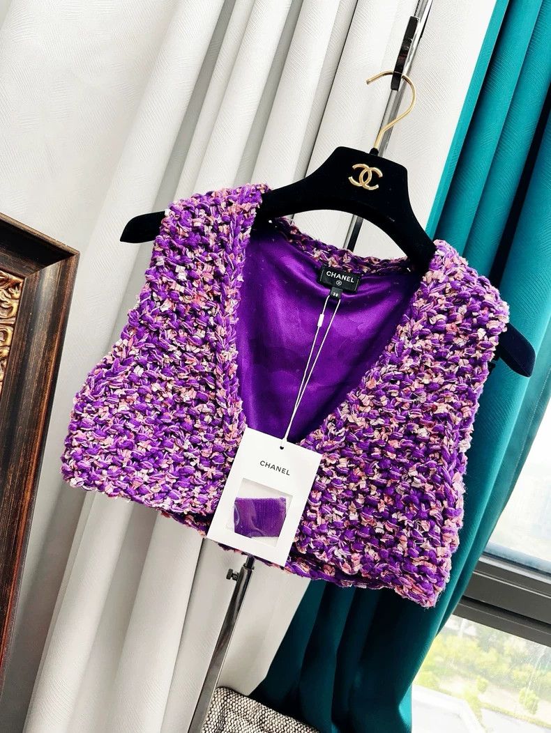 Chanel Chanel 22p early spring purple mixed color braided vest Size XS / US 0-2 / IT 36-38 - 7 Thumbnail