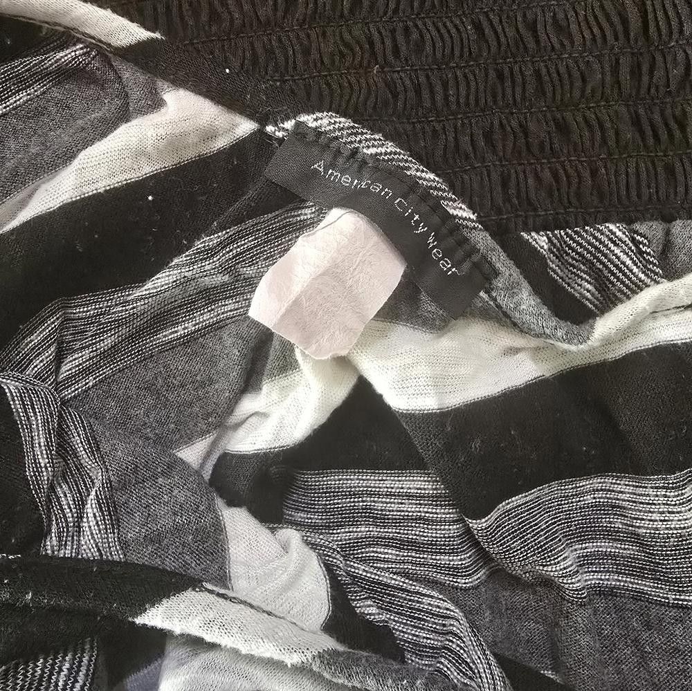 Designer Grey Black ACW Cinched Short Sleeve Size M / US 6-8 / IT 42-44 - 4 Thumbnail