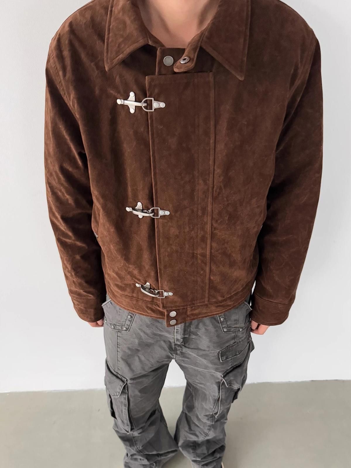 Vintage Fireman Clasp Brown Suede Jacket Size US M / EU 48-50 / 2 - 4 Thumbnail