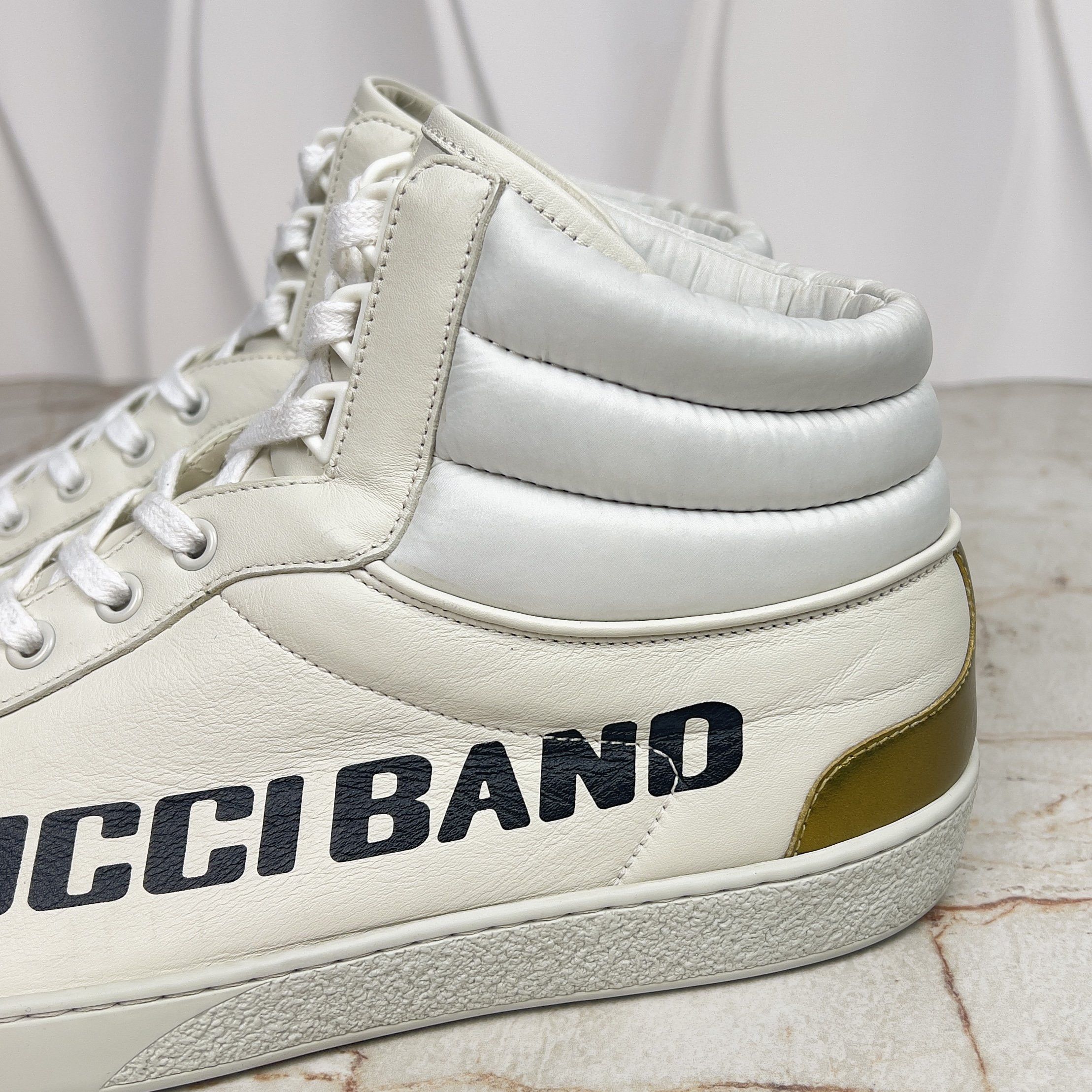 Gucci Ace Band Graphic Print Sneakers Calfskin White Size US 10.5 / EU 43-44 - 5 Thumbnail