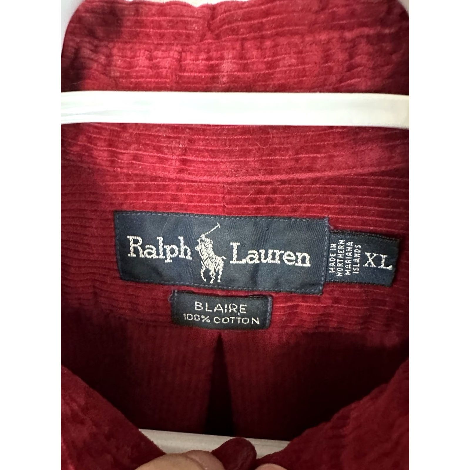 Polo Ralph Lauren VINTAGE Polo Ralph Lauren Blaire Corduroy Shirt Mens XL Red 90s Rare Lo Life Button-Up Long Sleeve Size US XL / EU 56 / 4 - 3 Thumbnail