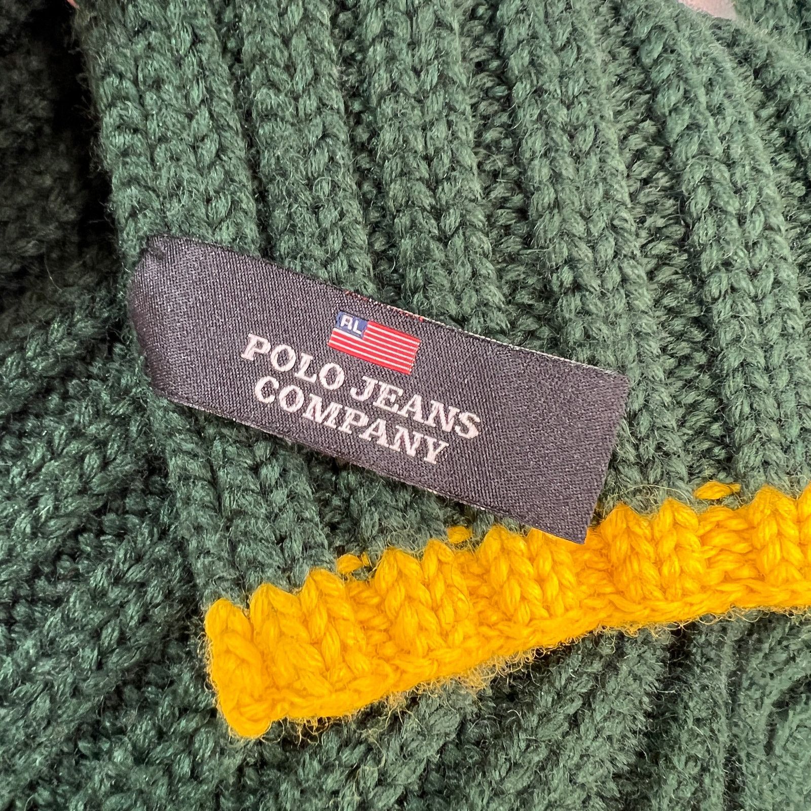 Polo Ralph Lauren Vintage Ralph Lauren Polo Jeans Company Ribbed Scarf Green Size ONE SIZE - 3 Thumbnail