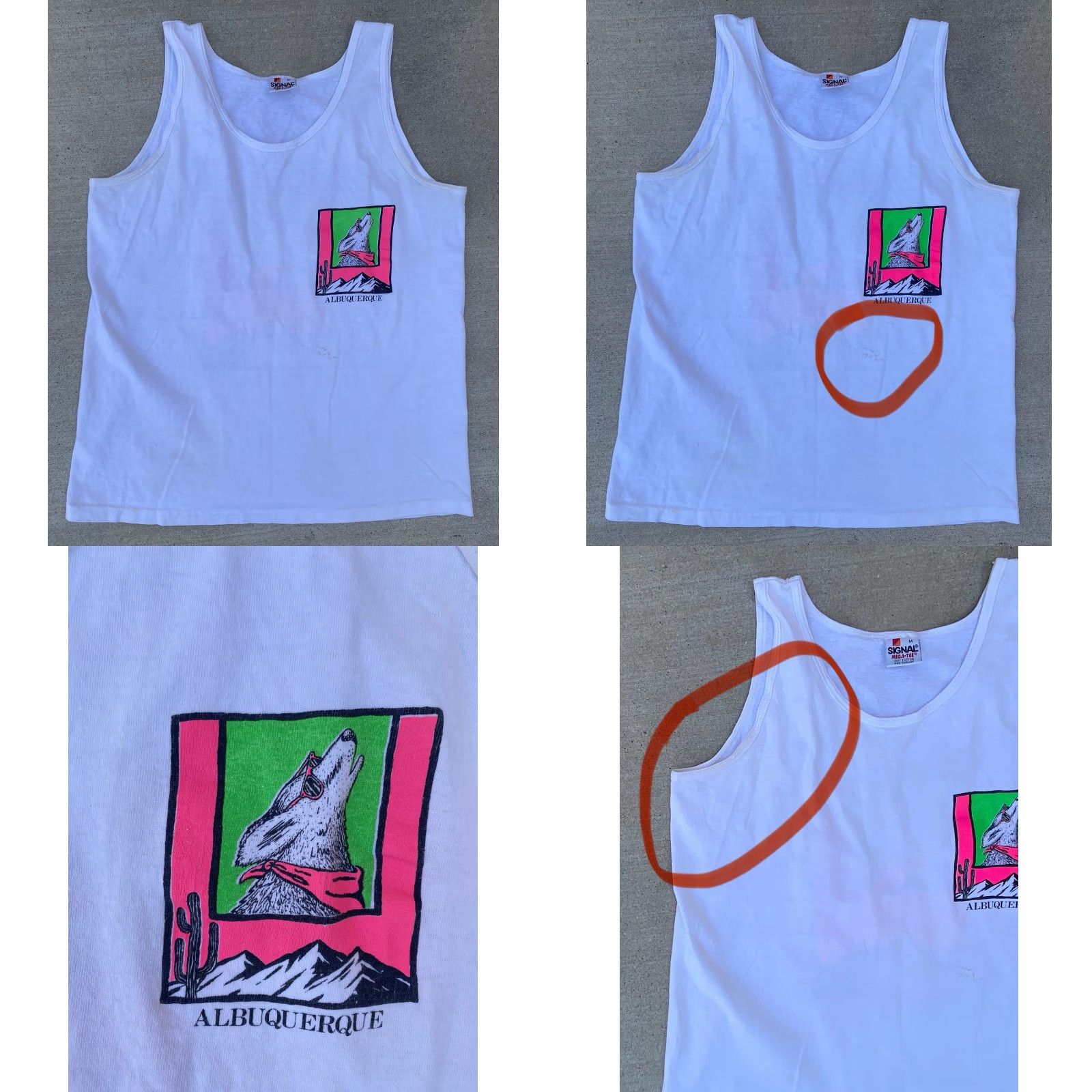 Vintage VINTAGE Albuquerque Coyote Howling Southwestern Neon Graphics Tank Top 80s 90s M Size US M / EU 48-50 / 2 - 9 Thumbnail