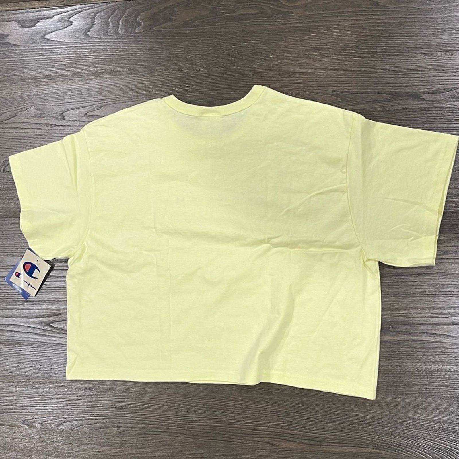 Champion NWT Champion Yellow Embroidered Graphic Crop Top - Size 2X Size XXL / US 16-18 / IT 52-54 - 5 Thumbnail