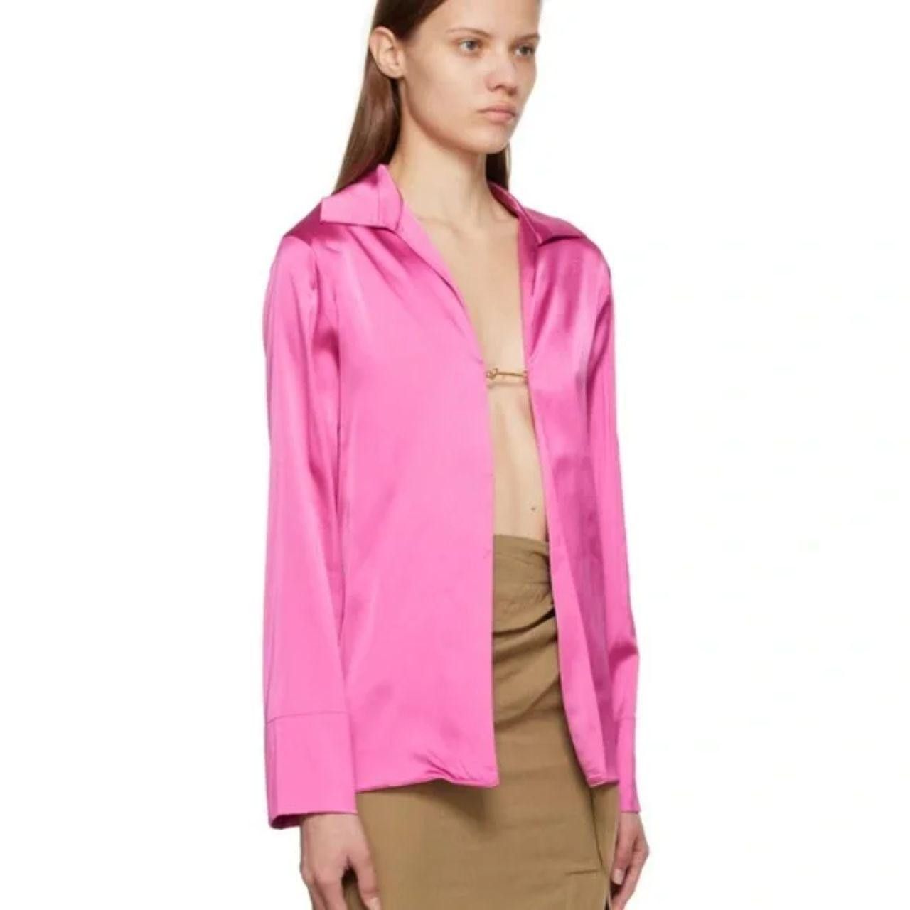 Jacquemus JACQUEMUS Pink Le Papier “Le Chemise Notte” satin blouse Size S / US 4 / IT 40 - 7 Thumbnail