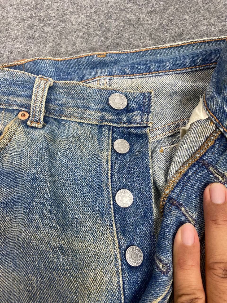 Levi's vintage 80s levis501 distressed denim nice design Size US 30 / EU 46 - 14 Thumbnail