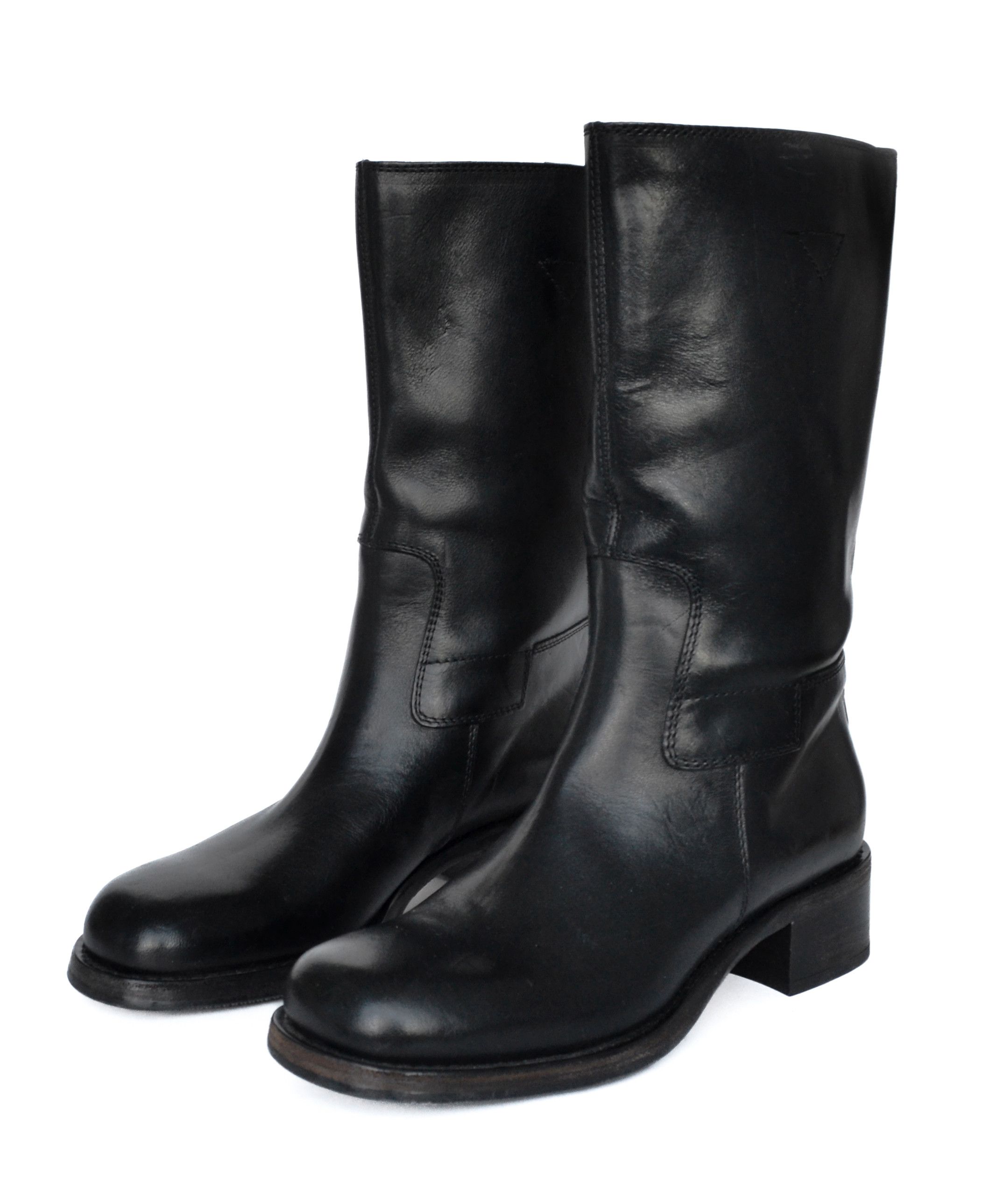 Miu Miu MIU MIU Boots Black Leather Peco Shoes Combat PRADA Size US 6 / IT 36 - 1 Thumbnail