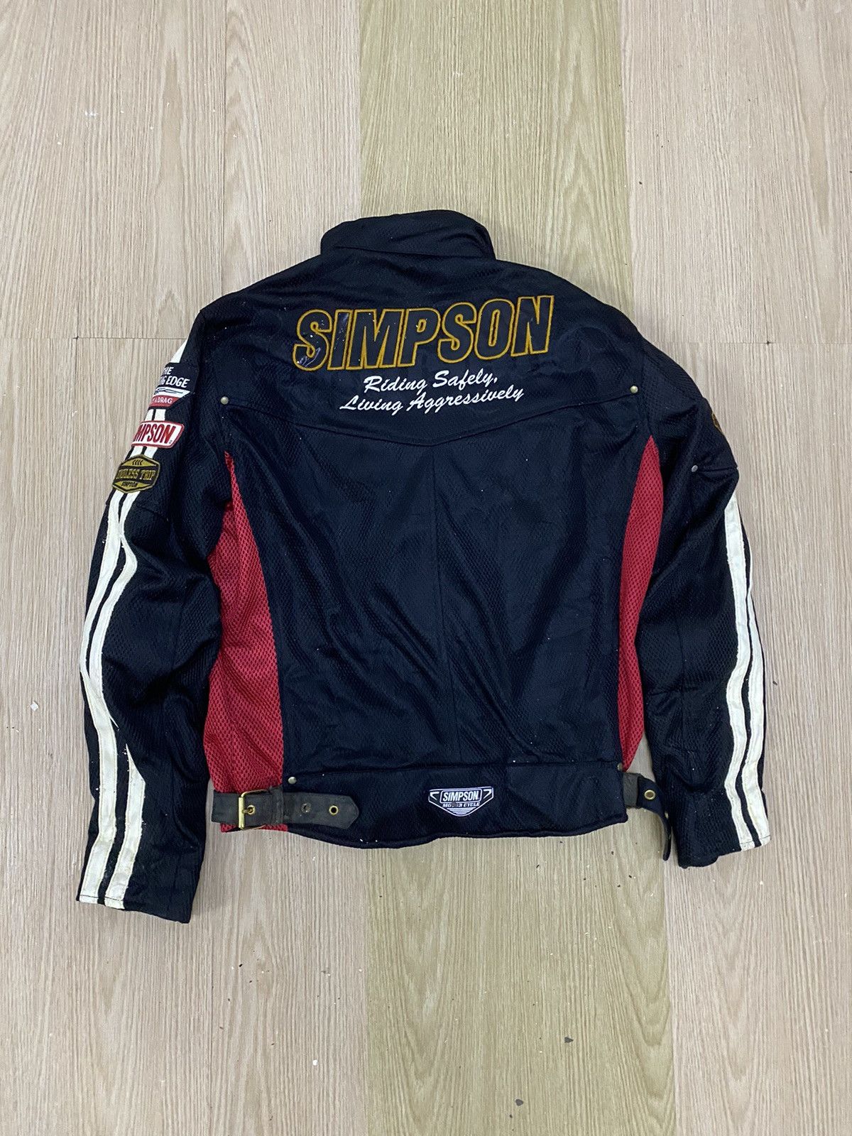 Vintage Simpson racing paded biker jacket Size US M / EU 48-50 / 2 - 2 Thumbnail