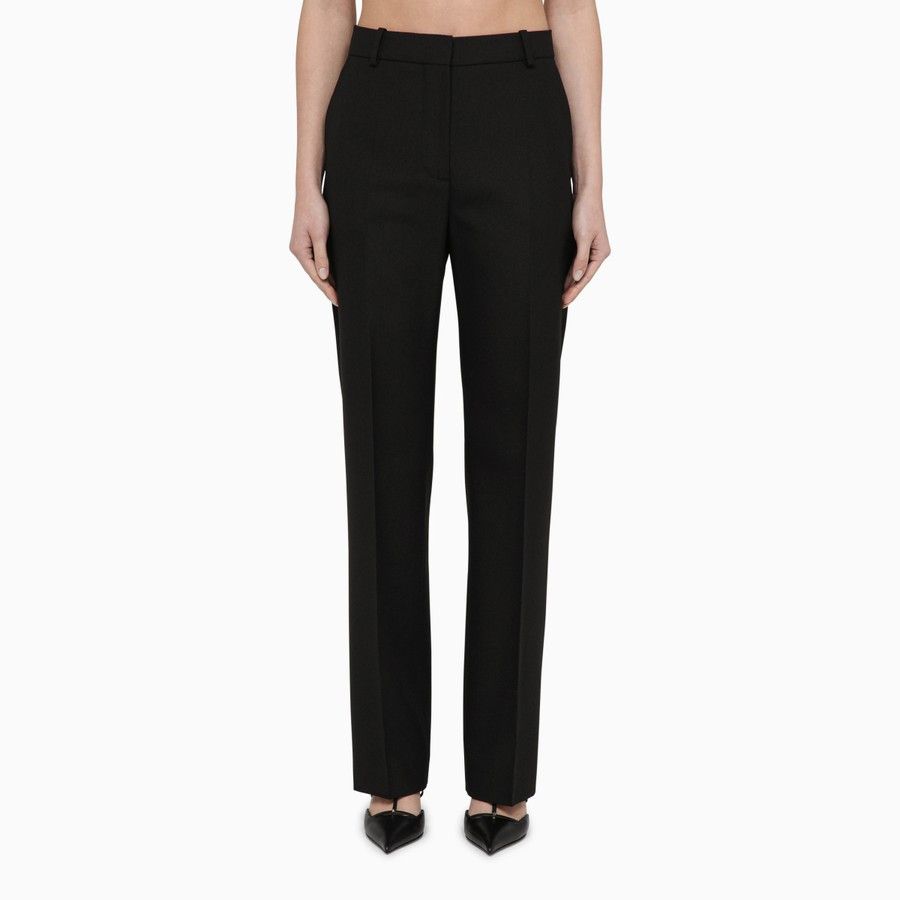 Calvin Klein o1d2blof0824 Viscose Blend Regular Trousers in Black Size 28" / US 6 / IT 42 - 1 Thumbnail
