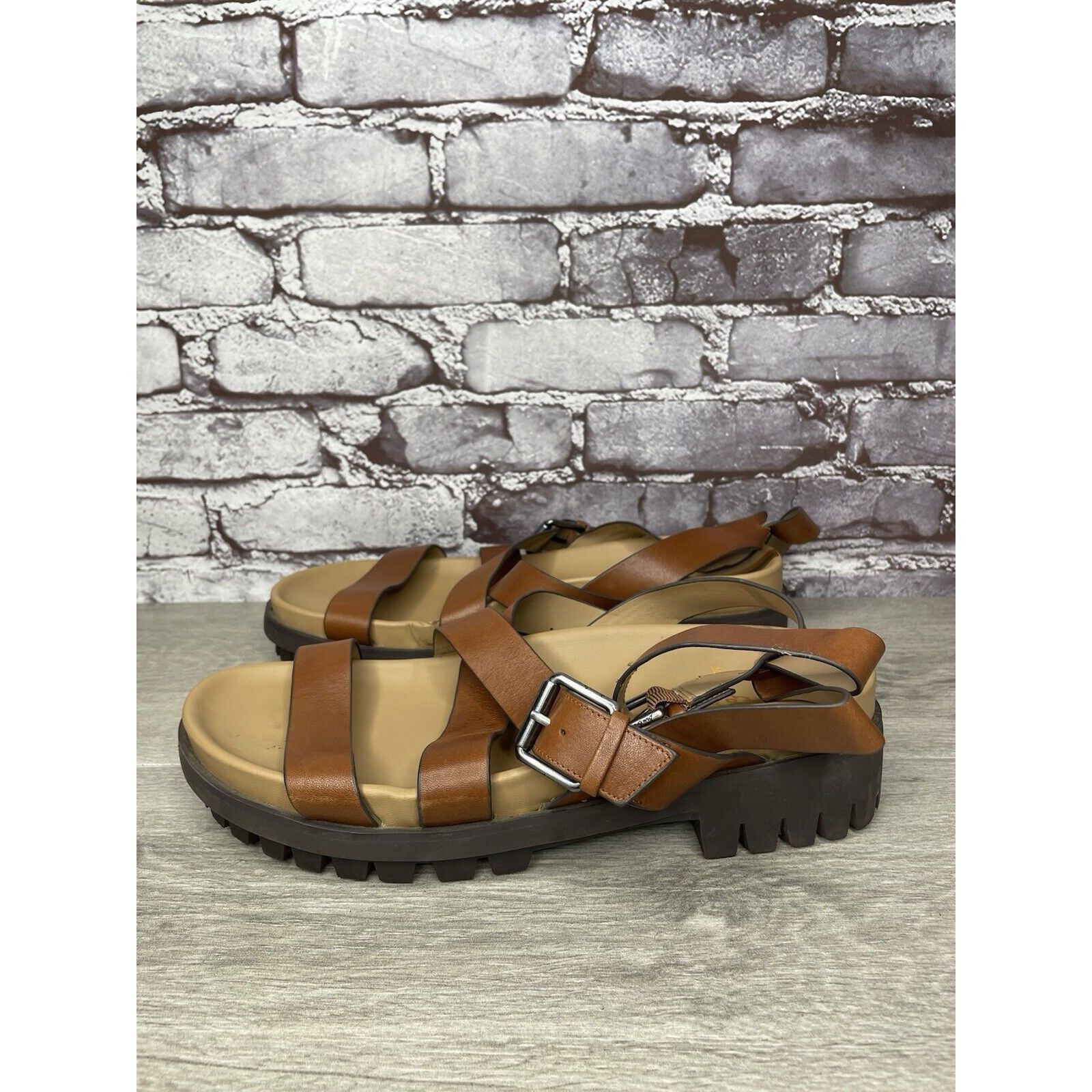 Sam Edelman Sam Edelman Eleanora Brown Leather Lug Sole Strap Sandals Wo Size US 11 / IT 41 - 13 Thumbnail