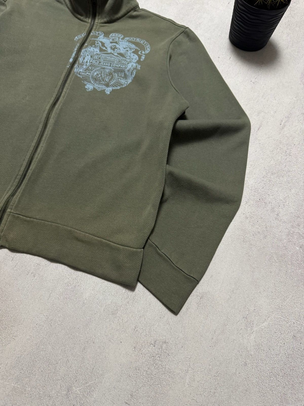 Polo Ralph Lauren × Vintage Vintage Polo Jeans Company Ralph Lauren Sweatshirt Zip Baggy Size US L / EU 52-54 / 3 - 3 Thumbnail