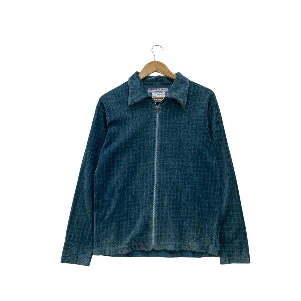 Katharine Hamnett London 💥Vintage Katharine Hamnett London Plaid Velvet Zipup Jacket Size M / US 6-8 / IT 42-44 - 1 Thumbnail