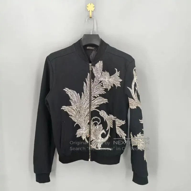 Versace Versace Men's Black Cotton Bomber Jacket . Size US S / EU 44-46 / 1 - 1 Thumbnail